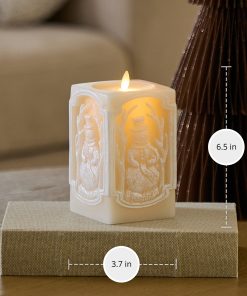 White Swan Snowman Vignette Flameless Candle