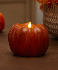 Burnt Orange Flameless Candle Pumpkin