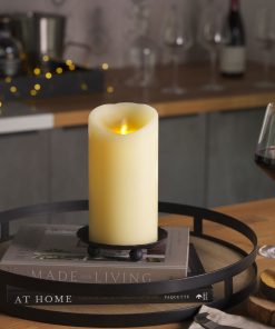 Ivory Flameless Candle Pillar -Scallop Top - 4