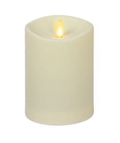 Outdoor Flameless Ivory Pearl Candle Pillar - Melted Top - 3.75