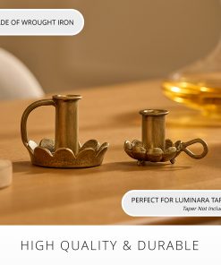 Brass Wrought Iron Scalloped Taper Holders