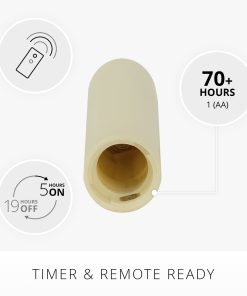 Ivory Flameless Candle Tapers - Flat Top - 6.75