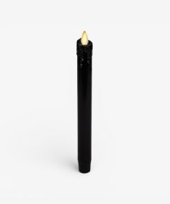 Glitter Black Wax Drip Flameless Candle Taper