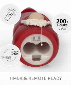 Red Flameless Candle Gnome