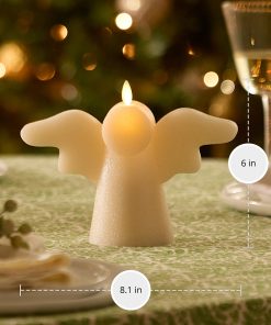 White Swan Glitter Angel Flameless Candle