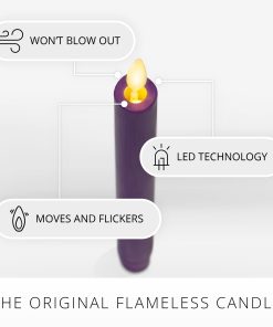 Purple Flameless Candle Tapers - Set of 2