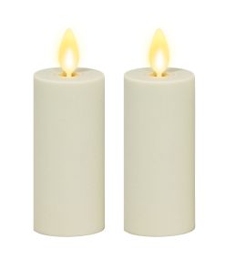 Pearl Ivory Flameless Candle Votive - Flat Top - Set of 2