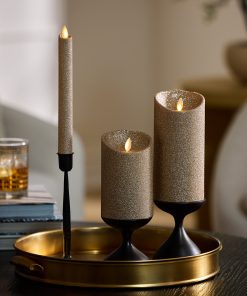 Champagne Glow Glitter Flameless Candle Taper