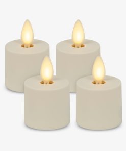 Set of 4 Pearl Ivory Flameless Candle Tealights - Extended Battery Life