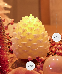 White Swan Flameless Candle Pinecone