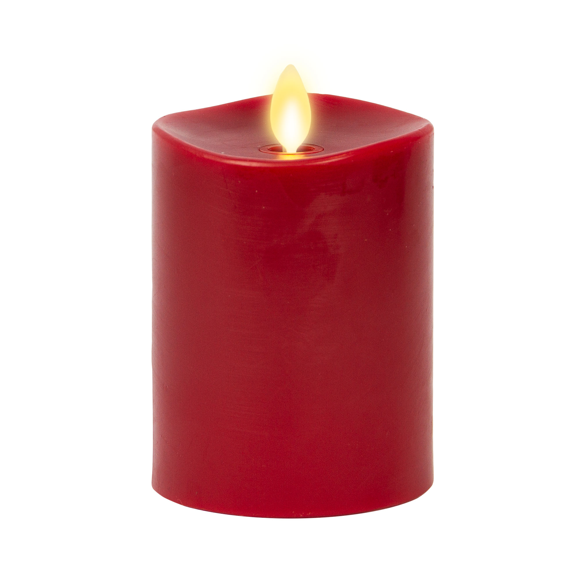 sm-image-f67f5ad41d111aded1defed3 Burgundy Flameless Candle Pillar - Melted Top - 3" Width