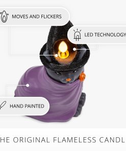 Smoky Charcoal Flameless Candle Witch Cat