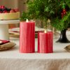 Holiday Red Selenite Flameless Candle Pillar