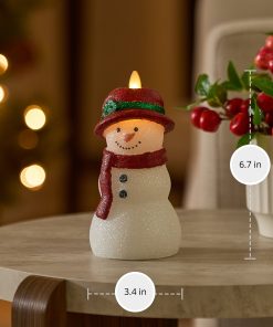 White Glitter Snowmom Flameless Candle