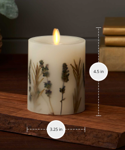 Flameless Embedded Lavender & Rosemary Candle Pillar - Recessed Top