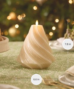 White Swan Glitter Swirl Flameless Candle Tree