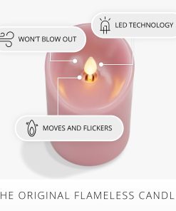Blooming Mauve Scallop Flameless Candle Pillar