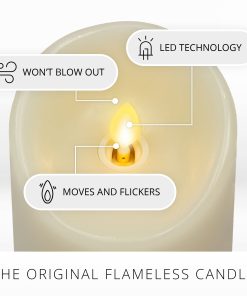 Ivory Flameless Candle Pillar -Scallop Top - 4