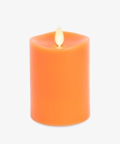 Russet Orange Flameless Candle Pillar