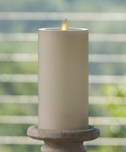 Pearl Ivory Flameless Candle Pillar - Recessed Top