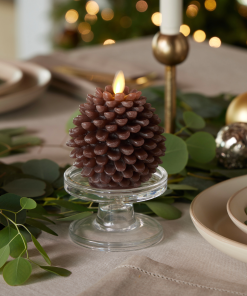 Brown Flameless Candle Pinecone