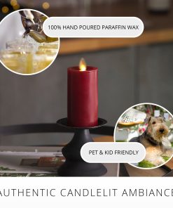 Burgundy Flameless Candle Slim Pillar