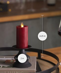 Burgundy Flameless Candle Slim Pillar