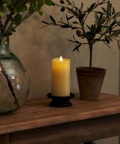 Ivory Flameless Candle Pillar - Melted Top - 3