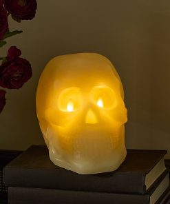 Pearl Ivory Flameless Candle Skull