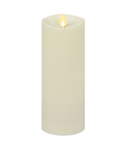 Pearl Ivory Outdoor Flameless Candle Pillar - Melted Top - 3.25