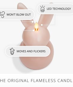 Dusky Rose Flameless Candle Bunny