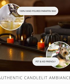 Set of 2 Russet Orange Flameless Candle Tealights