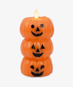 Russet Orange Flameless Candle Stacked Jack-o-lanterns