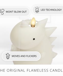 Whisper Green Color Changing Flameless Candle Dinosaur with Remote