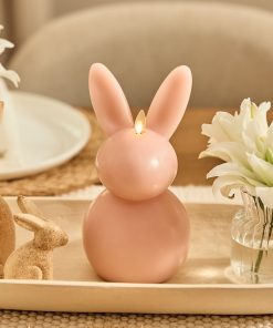 Dusky Rose Flameless Candle Bunny