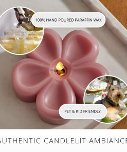 Blooming Mauve Flower Flameless Candle Tealight