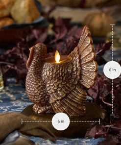 Metallic Cappuccino Flameless Candle Turkey