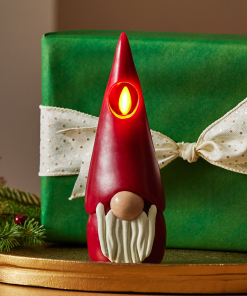 Red Flameless Candle Gnome