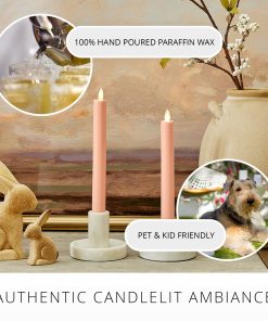 Mellow Peach Flameless Candle Tapers - Melted Top - 9.5